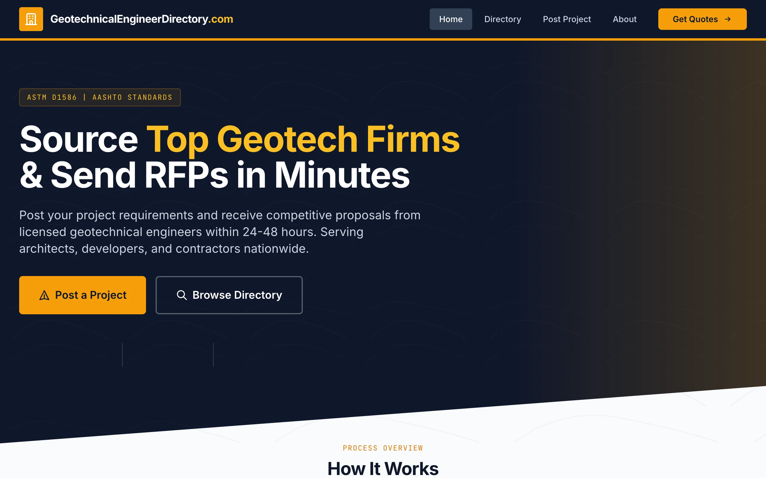 Screenshot of GeotechnicalEngineerDirectory.com