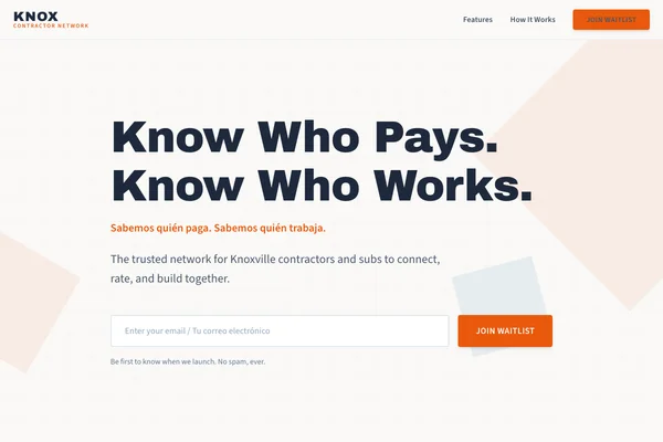 Screenshot of KnoxvilleContractorNetwork.com